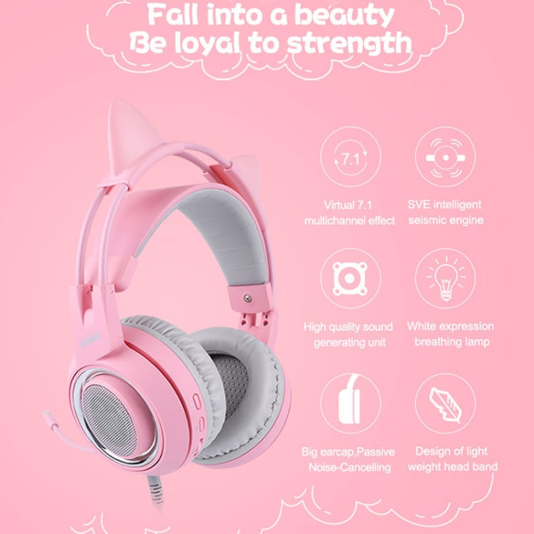 SOMIC G951PINK Head-mounted 7.1 Channel Anchor E-Sports Game Headset Wheat(Pink) - Multimedia Headset by PMC TechLife | Online Shopping South Africa | PMC TechLife