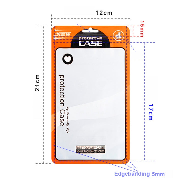 100 PCS  Ziplock Bags Plastic Bags Mobile Phone Case Packaging Bags(12 x 21cm Yellow)