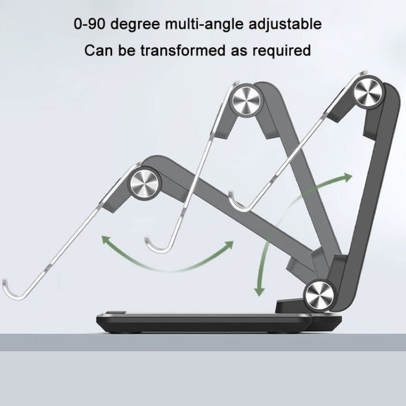 Portable Mobile Phone Tablet Desktop Stand, Color: Square Swivel Silver