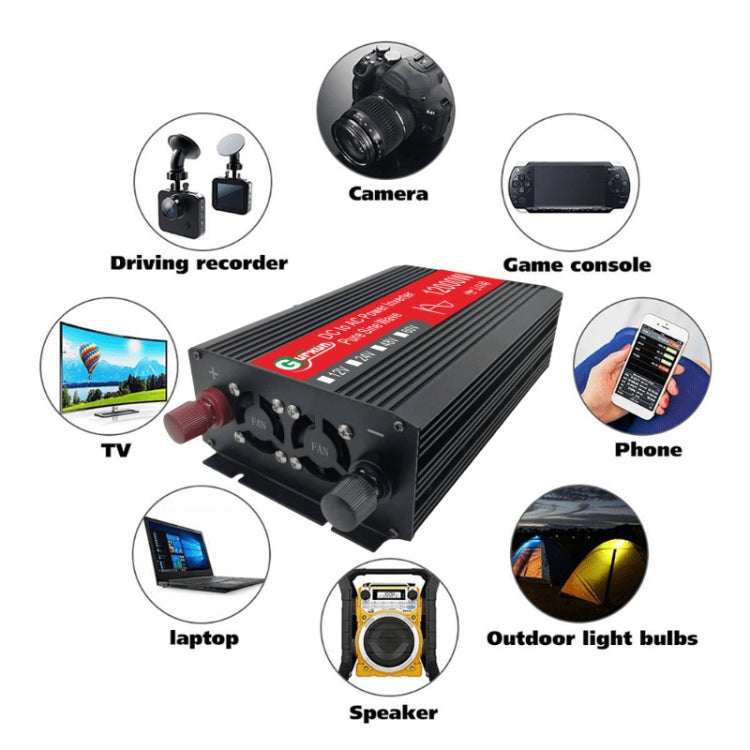 Gurxun 12000W High Power Household Car Sine Wave Inverter, Specification: 60V To 220V