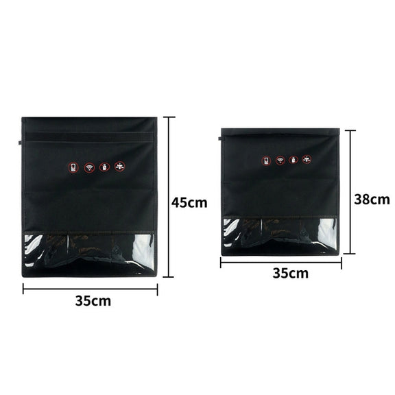 Car Key Signal Shielding Bag Tablet Mobile Phone Privacy Protective Cover Large(Black)