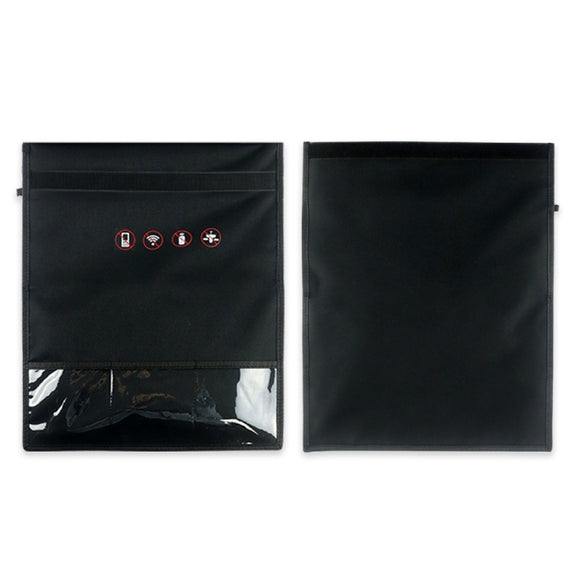 Car Key Signal Shielding Bag Tablet Mobile Phone Privacy Protective Cover Large(Black)