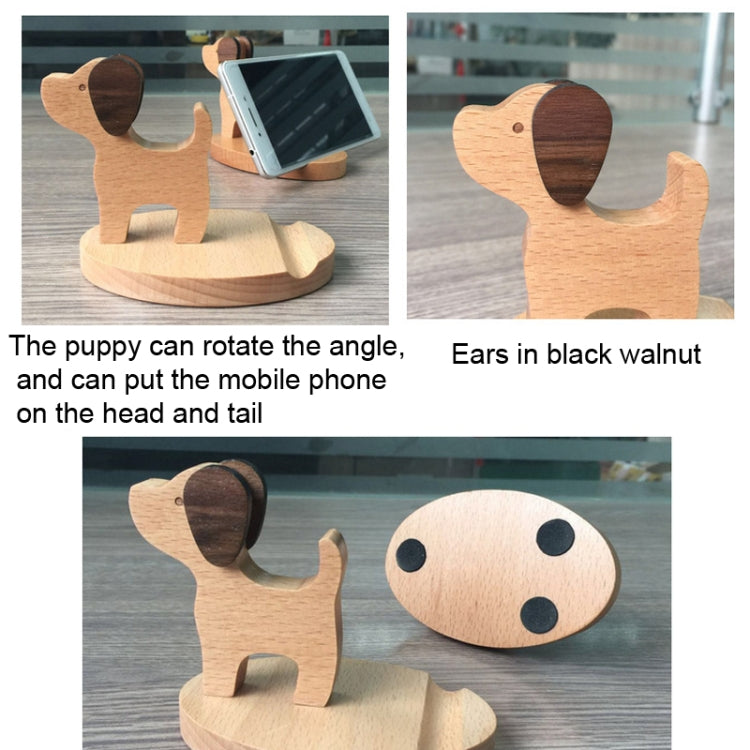 Wooden Mobile Phone Bracket Beech Lazy Mobile Phone Holder,Style: Puppy - Desktop Holder by PMC TechLife | Online Shopping South Africa | PMC TechLife