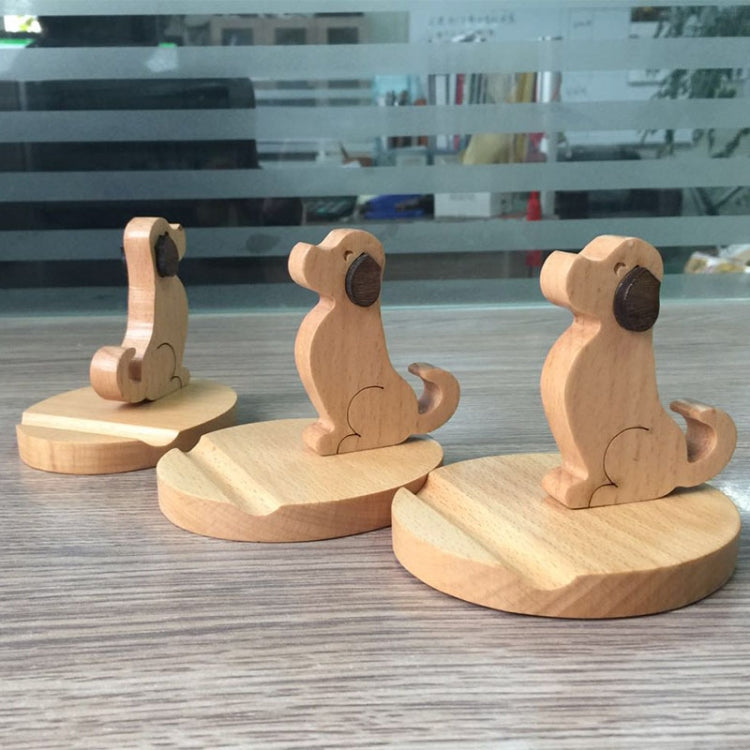 Wooden Mobile Phone Bracket Beech Lazy Mobile Phone Holder,Style: Golden Retriever - free shipping - PMC TechLife - Order now!