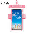 2 PCS Armband Style Transparent Waterproof Cell Phone Case Swimming Cell Phone Bag(Macaron Red) - Waterproof Bag by PMC TechLife | Online Shopping South Africa | PMC TechLife