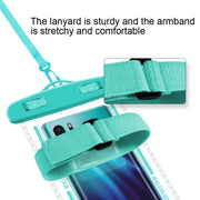 2 PCS Armband Style Transparent Water-resistant Cell Phone Case Swimming Cell Phone Bag(Green)