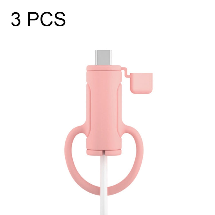 3 PCS Soft Washable Data Cable Silicone Case For Apple, Spec: Type-C (Pink) - Cable Organizer by PMC TechLife | Online Shopping South Africa | PMC TechLife