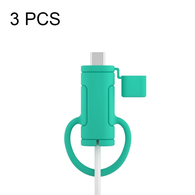 3 PCS Soft Washable Data Cable Silicone Case For Apple, Spec: Type-C (Mint Green) - Cable Organizer by PMC TechLife | Online Shopping South Africa | PMC TechLife