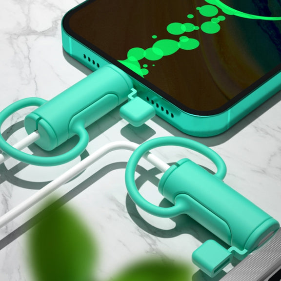 3 PCS Soft Washable Data Cable Silicone Case For Apple, Spec: Type-C (Mint Green)