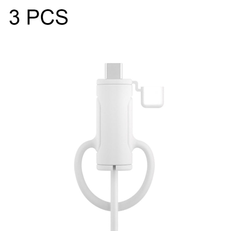 3 PCS Soft Washable Data Cable Silicone Case For Apple, Spec: Type-C (White) - Cable Organizer by PMC TechLife | Online Shopping South Africa | PMC TechLife