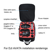 Drone Water-resistant Backpack Organizer for DJI Avata(Black)