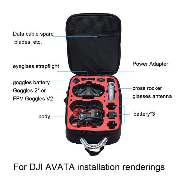 Drone Water-resistant Backpack Organizer for DJI Avata(Black)