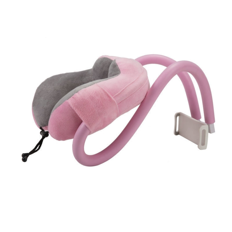 U-shaped Pillow Mobile Phone Bracket Hanging Neck Lazy Bracket(Light Pink) - Lazy Bracket by PMC TechLife | Online Shopping South Africa | PMC TechLife