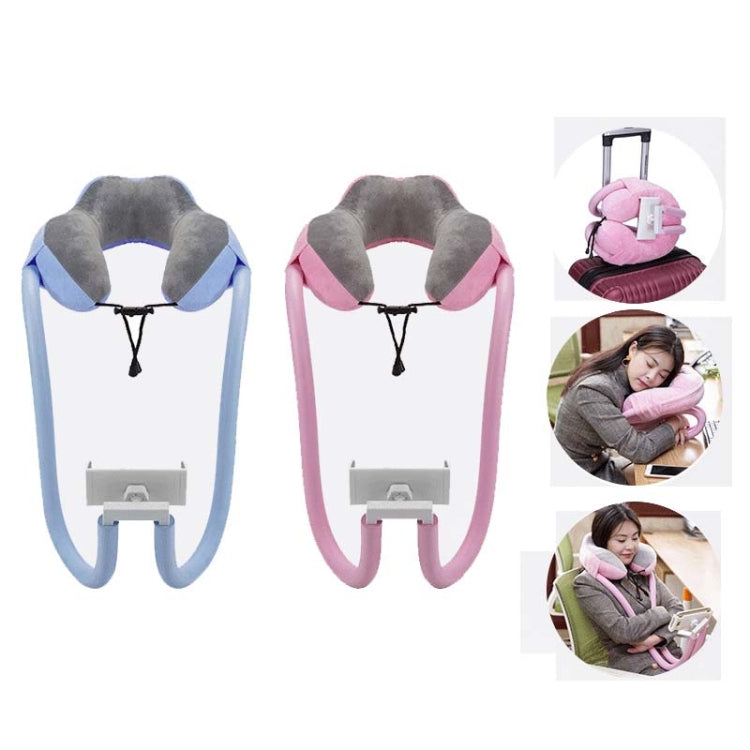 U-shaped Pillow Mobile Phone Bracket Hanging Neck Lazy Bracket(Light Pink) - Lazy Bracket by PMC TechLife | Online Shopping South Africa | PMC TechLife