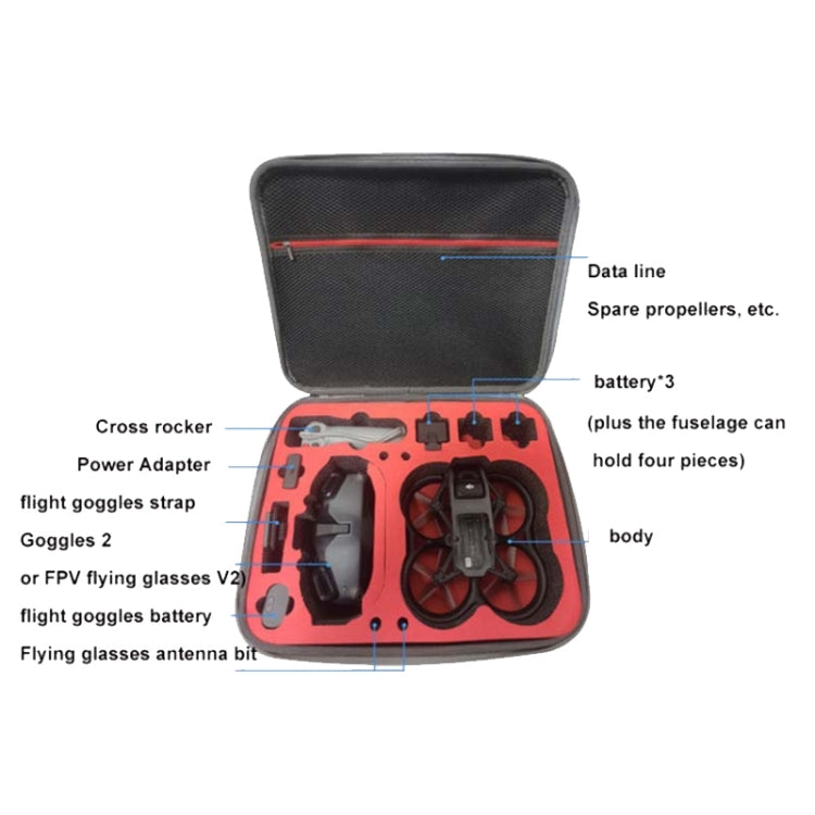 PC Hard Shell Water-resistant Carrying Case for DJI Avata Drone(Black)