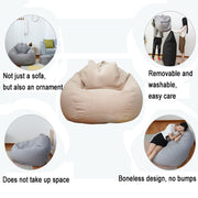 Lazy Sofa Bean Bag Chair Fabric Cover, Size: Large(Sky Blue)