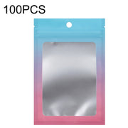 100PCS Aluminum Foil Ziplock Bag Jewelry Data Line Sealed Packaging Bag, Size: 12x18cm (Blue Gradually Pink)