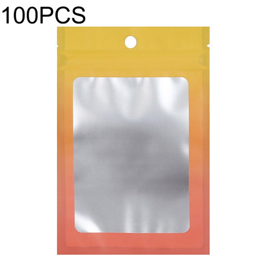 100PCS Aluminum Foil Ziplock Bag Jewelry Sealed Data Line Packaging Bag, Size: 14x20cm (Yellow Gradient) - free shipping - PMC Jewellery - Order now!
