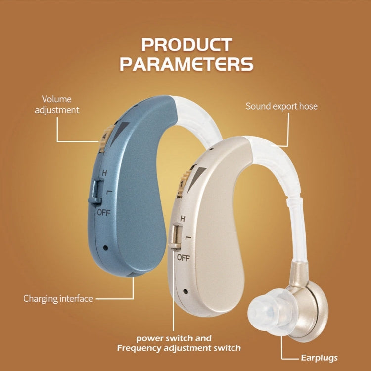 Hearing Aid Audiphones Sound Amplifier US Plug(Golden) - Hearing Aids by PMC TechLife | Online Shopping South Africa | PMC TechLife | Buy Now Pay Later Mobicred