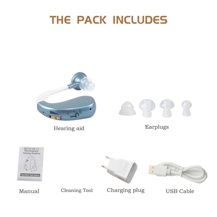 Hearing Aid Audiphones Sound Amplifier US Plug(Golden)