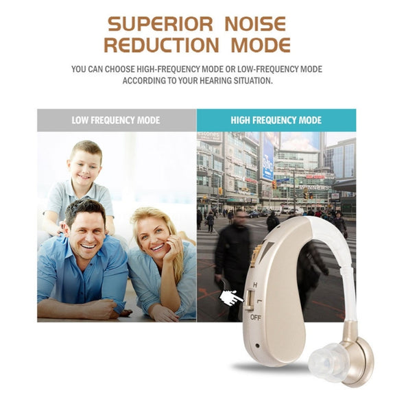 Hearing Aid Audiphones Sound Amplifier US Plug(Golden)
