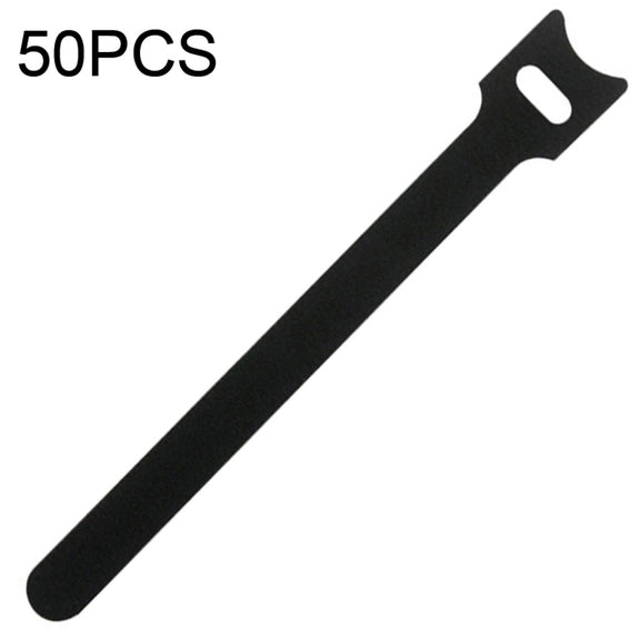 50 PCS  T-shape Self-Adhesive Data Cable Organizer Bundles 12 x 150mm Black