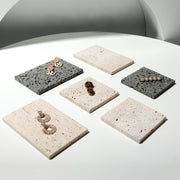 2 PCS Cave Stone Jewelry Shooting Props Jewelry Display Stand, Color: Beige (10x10cm)