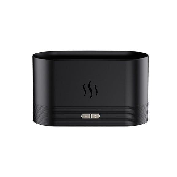 7 Color Flame Aromatherapy Machine Home Office Desk Air Humidifier(Black)