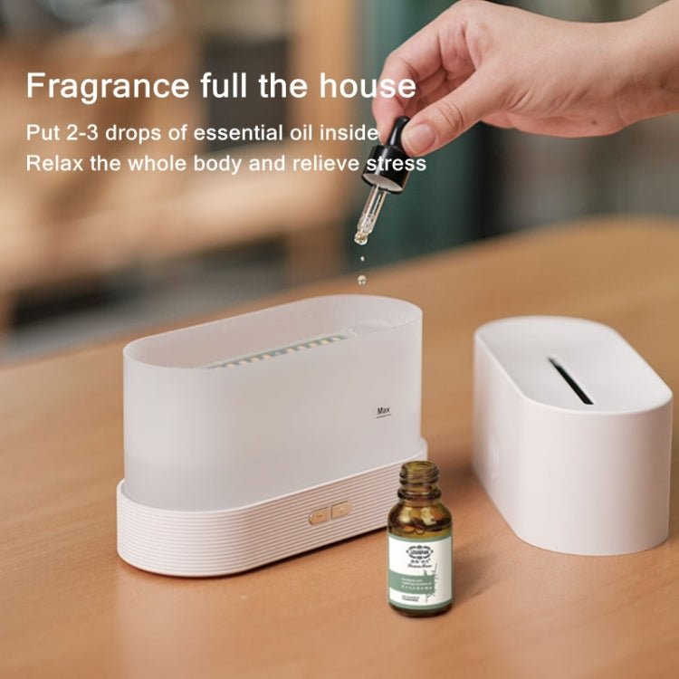 7 Color Flame Aromatherapy Machine Home Office Desk Air Humidifier(Black) - free shipping - PMC Jewellery - Order now!