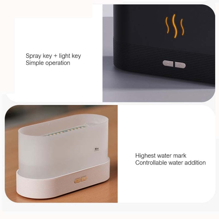 7 Color Flame Aromatherapy Machine Home Office Desk Air Humidifier(Black) - free shipping - PMC Jewellery - Order now!