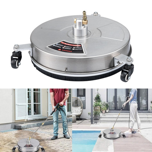 Round Floor Scrubber High Pressure Cleaner, Size: 15 inch Stainless Steel+2 Shots - free shipping - PMC Jewellery - Order now!