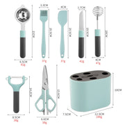8 PCS / Set Stainless Steel Peeler Kitchen Gadgets Set With Storage Holder