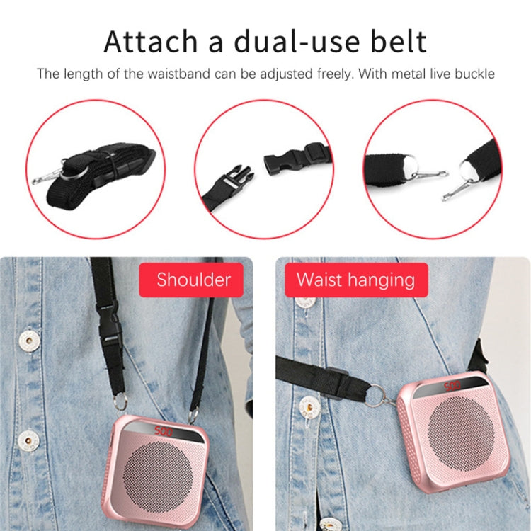 S17 Mini Portable Tour Guide Teaching Loudspeaker with Screen Display(Rose Gold) - Loudspeaker by PMC TechLife | Online Shopping South Africa | PMC TechLife | Buy Now Pay Later Mobicred