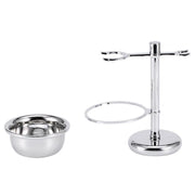 Men Manual Vintage Metal Shaver Stand Set(Silver)