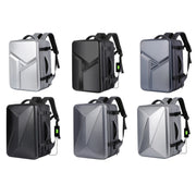 Large-capacity Water-resistant Expandable Hard Shell Backpack with USB Charging Hole(162 Black)