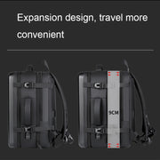 Large-capacity Water-resistant Expandable Hard Shell Backpack with USB Charging Hole(162 Black)