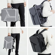 Large-capacity Water-resistant Expandable Hard Shell Backpack with USB Charging Hole(161 Light Grey)