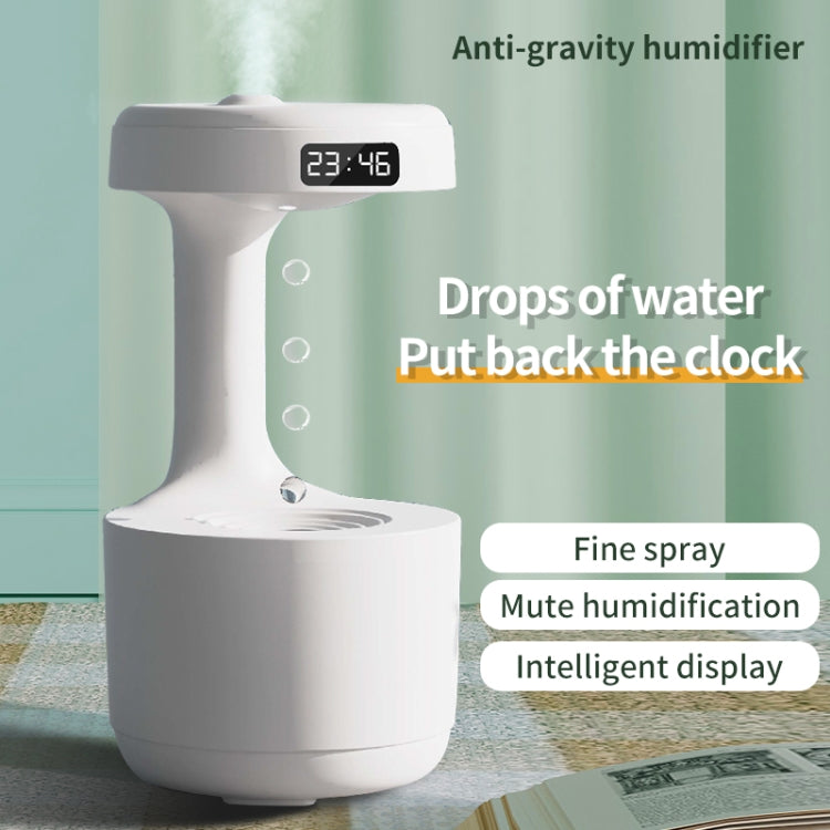 W1 LED Smart Display Anti-Gravity Water Drop Humidifier(White)