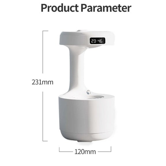 W1 LED Smart Display Anti-Gravity Water Drop Humidifier(White)