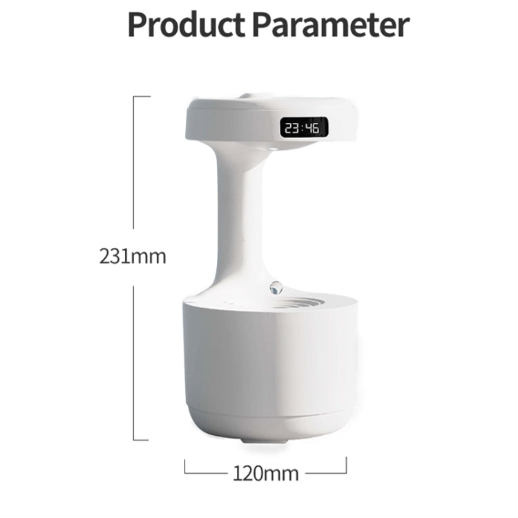 W1 LED Smart Display Anti-Gravity Water Drop Humidifier(White)