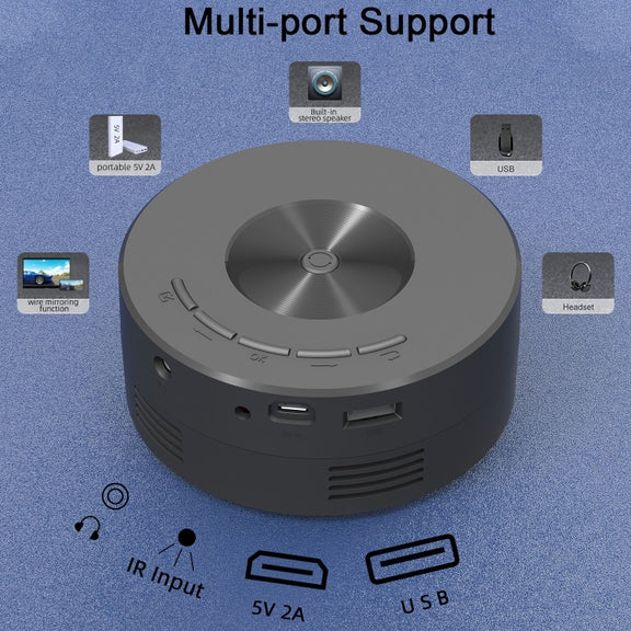 YT200 320 X 180P LED HD Mini Projector USB Powered Support Wired Connection Phone Screen(White)