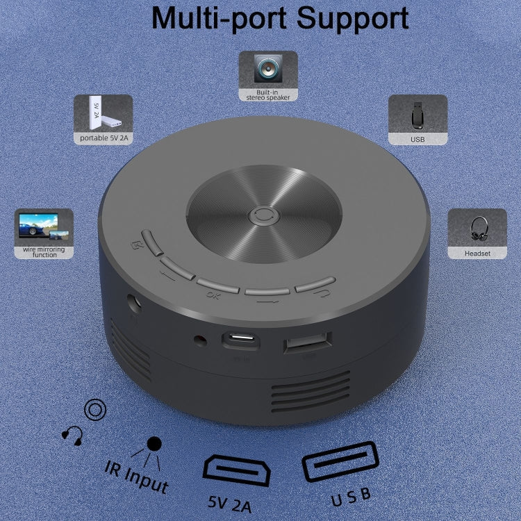 YT200 320 X 180P LED HD Mini Projector USB Powered Support Wired Connection Phone Screen(White)