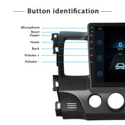 For Honda Civic 10.1 inch Android WiFi Navigation Machine, Style: Standard+12 Light Camera(2+32G)