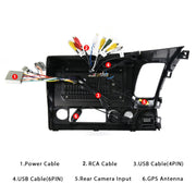 For Honda Civic 10.1 inch Android WiFi Navigation Machine, Style: Standard+12 Light Camera(2+32G)