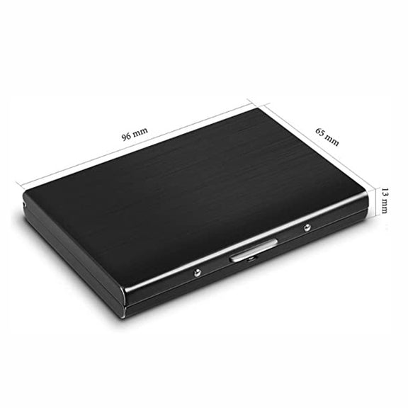 ZT-1563 RFID Anti-theft Aluminum Alloy Multi-compartment Business Card Case Card Holder(Black)