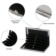 ZT-1563 RFID Anti-theft Aluminum Alloy Multi-compartment Business Card Case Card Holder(Black)