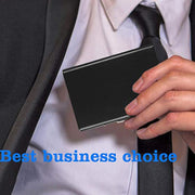 ZT-1563 RFID Anti-theft Aluminum Alloy Multi-compartment Business Card Case Card Holder(Black)