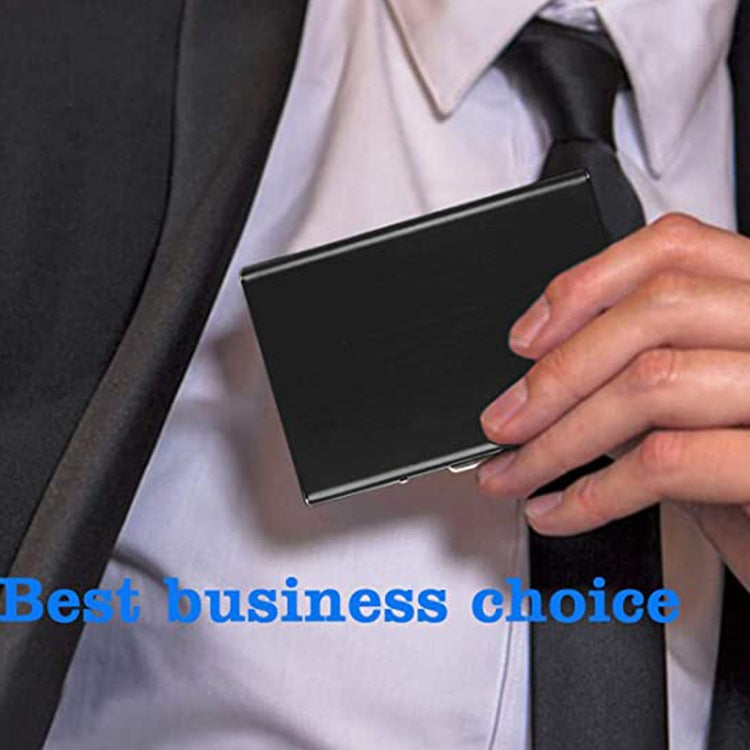 ZT-1563 RFID Anti-theft Aluminum Alloy Multi-compartment Business Card Case Card Holder(Black)