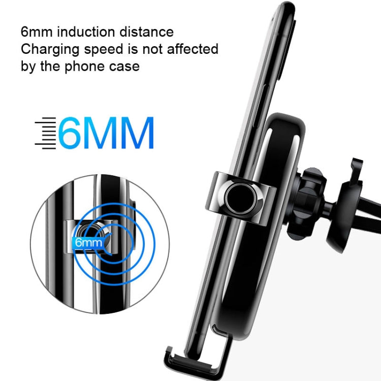S19 15W Gravity Car Phone Wireless Charging Stand(Black)