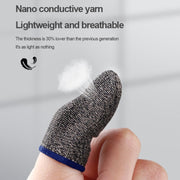 15 Pairs  18 Needles Gaming Finger Glove Anti-sweat and Non-slip Glove,Color: Silver Fibre Blue Trim